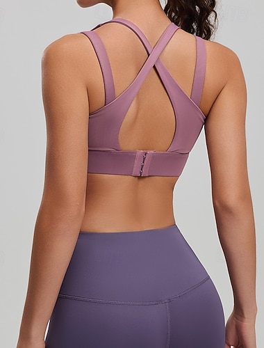  Naisten Keskitason tuki Pehmustettu tankkitoppi Juoksu rintaliivit Ohut Hyvä alkuun Pehmustettu Kuntosali Liikunta Juoksu Kevyt Elastinen Hengittävä Musta Sininen Purppura Yhtenäinen