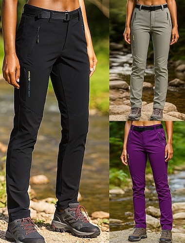  Damskie Spodnie turystyczne spodnie turystyczne Wiosna Jesień Na wolnym powietrzu Regularny Wodoodporny Szybkie wysychanie Lekki Oddychający Spodnie Kieszeń Czarny Fioletowy Kemping i turystyka Golf