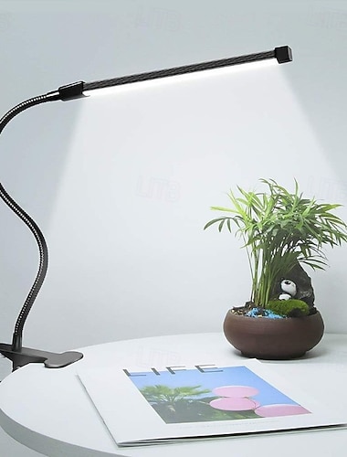  LED-Klemmleuchte mit flimmerfreiem, augenschonendem Licht, 3 Helligkeitsstufen, einstellbar zum Lesen, Lernen, für Schlafzimmer, Studentenwohnheim, USB-Stromversorgung, Nachttischlampe, flimmerfrei