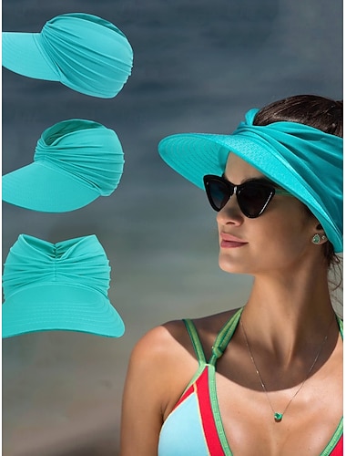  Damen Hut Sonnenhut Sonnenschutz Winddicht Täglich Outdoor Strand Einfarbig