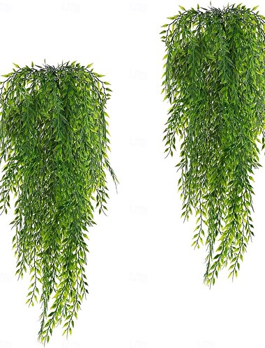  4 pezzi di ghirlanda artificiale con viticci sospesi, foglie di salice piangente finto, piante finte, decorazioni realistiche per casa, ufficio, interni ed esterni