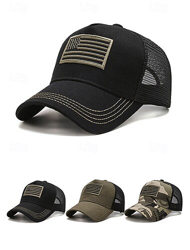 قبعة سائق شاحنة رجالية من العلم الأمريكي بمناسبة الذكرى الـ250 للولايات المتحدة - قبعة مشبكة مطرزة بألوان العلم الأمريكي لعيد الاستقلال - قبعة بيسبول وطنية مصنوعة من البوليستر القابل للتنفس بعدة ألوان