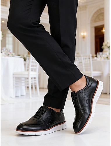  Herresko i ekte skinn, svarte, stilige brudesko til brudgommer og forlovere