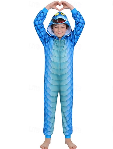  Eventyr Dyredetektiv Dyremønster Slange Nattøy Pyjamas Temafestkostyme Cosplay for Gutt Barne Voksne Karneval Fest / aften