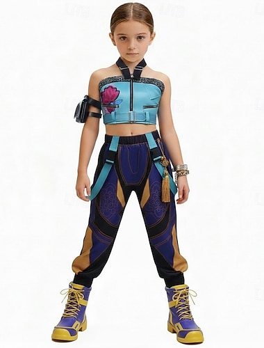  Zainspirowane K-popem Zainspirowany koreańskim idolem Gwiazda popu Kostium Cosplay Fantazyjne przebranie Dla dziewczynek Dla dzieci Halloween Karnawał Spektakl Comic Con Anime Expo