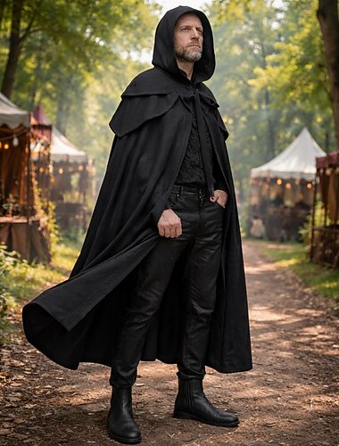  Gotisk Retro / vintage Kostymer i middelalderstil Gulvlengde Kappe Knekt Kostyme Unisex Halloween Karneval Fest Maskerade Renessansemesse Voksen Kappe Alle årstider