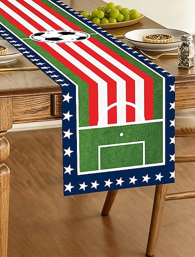  Nappe et drapeau de table pour la Coupe du monde de football 2026, en polyester, pour les fêtes et la décoration intérieure.