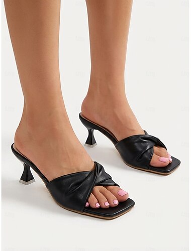  Witte muiltjes met kittenhak voor dames - elegante sandalen met gedraaide bandjes en vierkante neus, perfect voor luxe cruisevakanties en nautische reizen. &zomerkleding voor in het resort