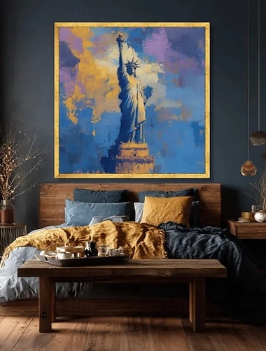  250 Jahre Amerika, handgemaltes Ölgemälde auf Leinwand, Wanddekoration, Freiheitsstatue, gerollt, rahmenlos, ungespannt