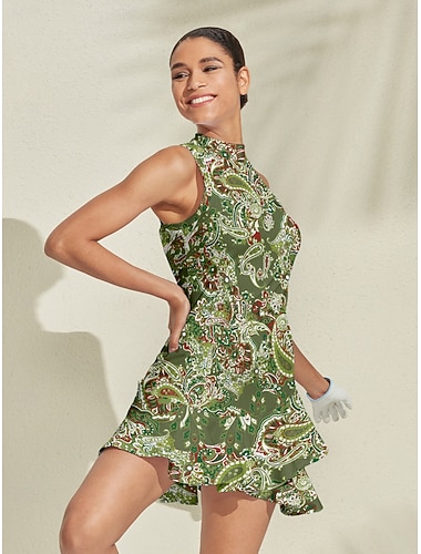  Naisten golf mekko Vihreä Hihaton Naisten Golfasut Vaatteet Asut Vaatteet