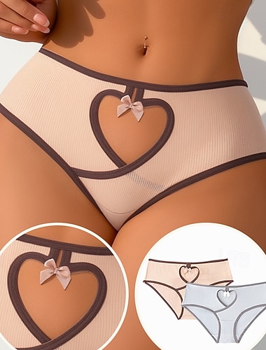  Damen Sexy Dessous Lässig Herz Einfarbig Täglich Heim Bett Ärmellos Blau Beige Sommer Frühling Schmale Passform