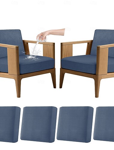  4er-Set dehnbare Kissenbezüge für Terrassenmöbel, 100 % wasserdichte Ersatzbezüge für Gartenmöbel (Couch & Sofa), waschbar und wiederverwendbar