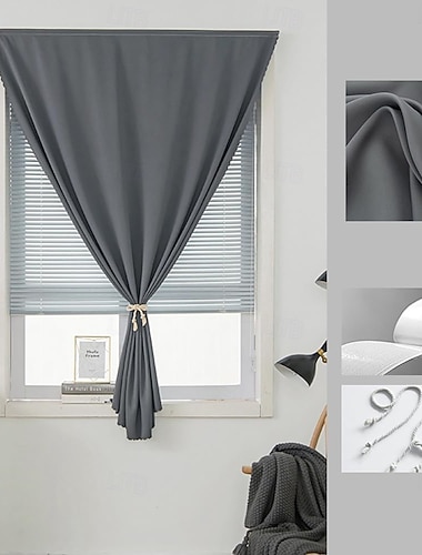  selbstverdunkelnder Vorhang für Fenster, UV-beständig &Sonnenschutz-Verdunkelungsrollo, selbstklebend, lichtundurchlässig, mit Klettverschluss, wärmeisolierend (dunkelgrau, 59 x 79 Zoll)