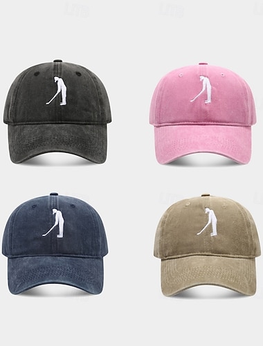  Herren Baseballkappe Sonnenhut Schwarz Rosa Baumwolle Verstellbar Mode Streetwear Lässig Täglich Outdoor Urlaub Stickerei Sonnenschutz Atmungsaktivität