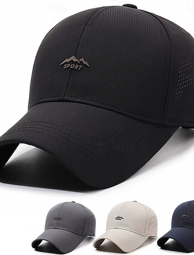 Herren Baseballkappe Sonnenhut Trucker-Kappe Schwarz Marineblau Polyester Verstellbar Mode Streetwear Lässig Täglich Outdoor Urlaub Einfach Sonnenschutz Atmungsaktivität