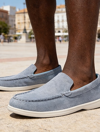 Miesten mokkanahkaiset loaferit – mukavat kesäkengät pehmeällä sisäpohjalla ja hengittävällä päällisosalla, täydelliset rantalomalle, jokapäiväiseen vapaa-aikaan ja matkoille