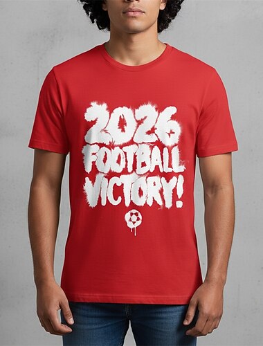  Partita mondiale di calcio 2026 Abbigliamento sportivo Maglietta grafica Football americano Corte per Unisex Adulti Stampa 3D  per Mascherata Feste