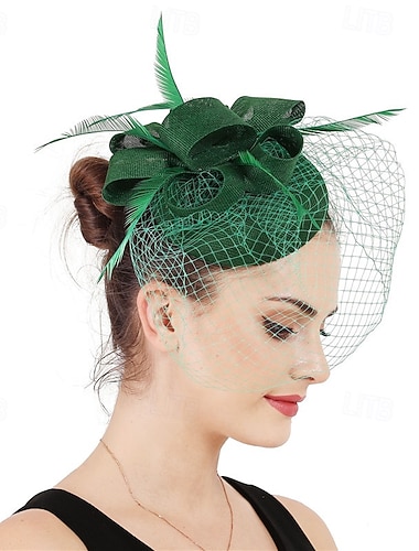  fascinators Tøy Bryllup Bursdag Elegant Årgang søt stil Med Fjær Blomster Hodeplagg Hodeplagg