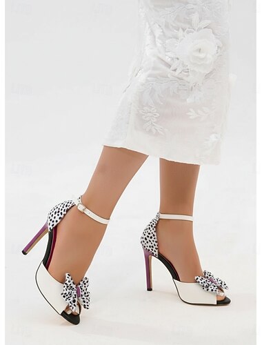  Sandálias femininas elegantes de salto alto bege - deslumbrantes sandálias de salto agulha com laço de borboleta oversized e tira no tornozelo, perfeitas para festas noturnas e casamentos de verão.