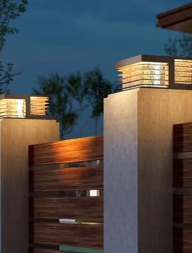  Moderne driekleurige solar paalverlichting voor buiten, IP44 waterdicht, geschikt voor schuttingen, terrassen en palen, aluminium pilaarverlichting, tuinverlichting.