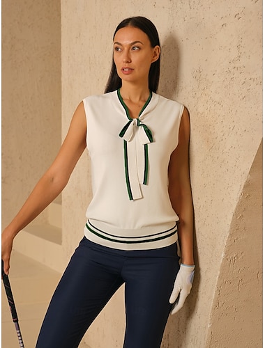  Damskie Szorty golfowe Zielony Bez rękawów Top Damskie stroje golfowe Odzież Stroje Noś odzież