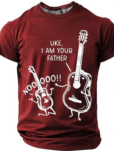  Festival de musique Homme Musique Drôle Guitare T-shirt Manche Courte T-shirt Impression 3D Col ras du cou Chemise Mode Quotidien Quotidien Rue Bleu Noir Rouge Été Printemps Vêtement Tenue S M L XL