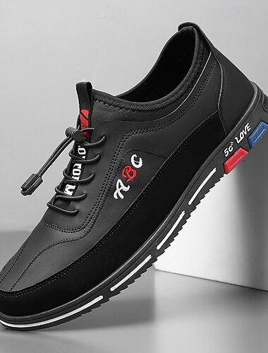  Baskets slip-on noires pour hommes en similicuir – pratiques, confortables et élégantes pour un usage quotidien et décontracté