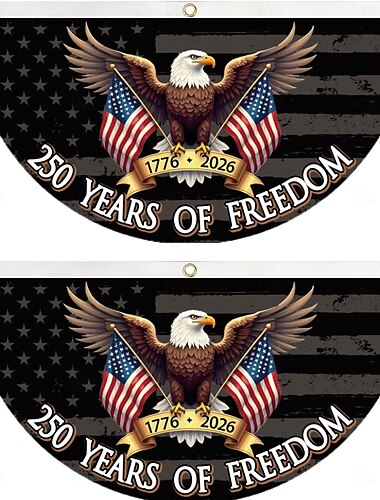  2 Stück Flaggen zum 250-jährigen Jubiläum, 1,5 x 3 Fuß, 1776–2026, Amerika-Fanflaggen, Wimpelkette, 250 Jahre patriotische Retro-Gartenflaggen für Wand-, Haustür- und Außendekorationen