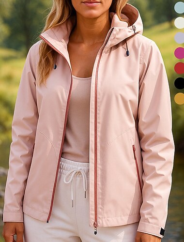  Dames Windjack Softshell jas Wandeljack Buiten waterdicht Winddicht Wandeloutfits Wandelkleding Lente Herfst Kleding Bovenlichaam Vissen Kamperen / wandelen / grotten verkennen Hardlopen Effen Kleur