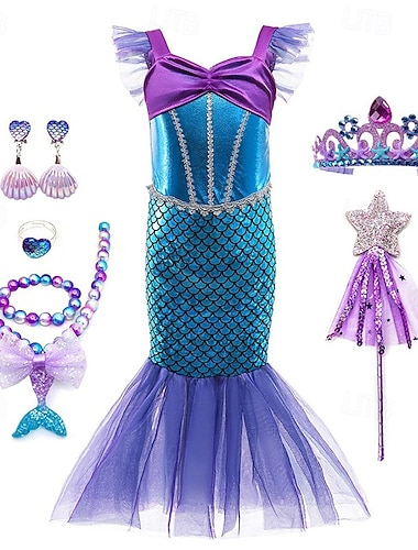  Γοργόνα Ουρά γοργόνας Πριγκίπισσα του νερού Φορέματα Στολή θεματικού πάρτι Στολές Ηρώων for Κοριτσίστικα Παιδικά Απόκριες Μασκάρεμα