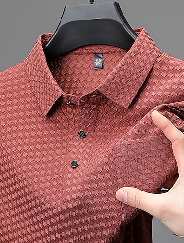  Per uomo Polo Polo Business Casuale Affari Bavero Manica Corta Moda Moderno Semplice Bottoni Puro Estate Primavera Vestibilità regolare Nero Bianco Rosso Marrone chiaro Polo