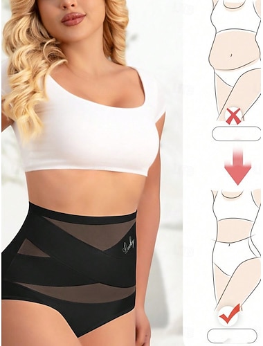  Damen Slips Formende Panty Elastischer BundNightwearNylon Täglich Heim Einfarbig Aktiv Niedlich Schwarz Beige Sommer Frühling