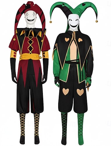  costume da cosplay per giochi da circo, costumi per videogiochi, Halloween, mascherata, Comic Con, Anime Expo, top, pantaloni, guanti per adulti