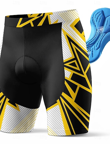  Męskie Geometryczny Szosowe Spodenki Rowerowe Szorty rowerowe Spodenki rowerowe Rower Szorty Doły Opinający / a Sport Wkładka 3D Szybkie wysychanie Odvádí pot Oddychający Żółty Niebieski Odzież