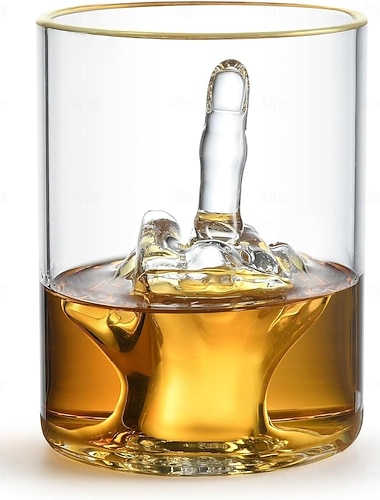  Witziges Whiskyglas – Premium-Whiskyglas mit dem Aufdruck „Prost!“ – BPA-freies Glas mit luxuriösem Goldrand – ideales Bar-Accessoire für die Männerhöhle oder als lustiges Geschenk.