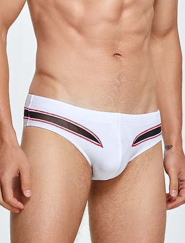  Homens Shorts de Natação Calção Justo de Natação Sunga de Natação Cor Sólida Com Corte Secagem Rápida Esticar Respirável Roupa de Banho Surfe Esportes Aquáticos Natação Verão