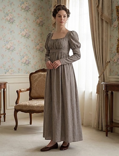  Średniowieczne Renesansowa Sukienka koktajlowa Sukienka na studniówkę Sukienka inspirowana regencją Kobieta Księżniczka Pasek Kwadratowy dekolt Strój na bal maskowy Damskie Królewski Bal maskowy