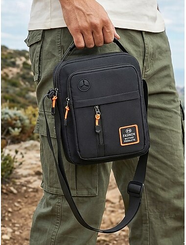  Heren crossbodytas van Oxford-stof, verkrijgbaar in meerdere kleuren, met een grote capaciteit en meerdere vakken, verstelbare schouderband, geschikt voor dagelijks gebruik, zowel casual als voor buitenactiviteiten en reizen.