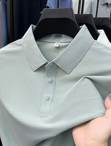  Miesten Polo Poolopaidat Kausaliteetti Loma Kauluskäänne Lyhythihainen Muoti Moderni Tavallinen Napit Perus Kesä Kevät Normaali Musta Valkoinen Vaalean vihreä Syvän sininen Khaki Vaalean sininen Polo