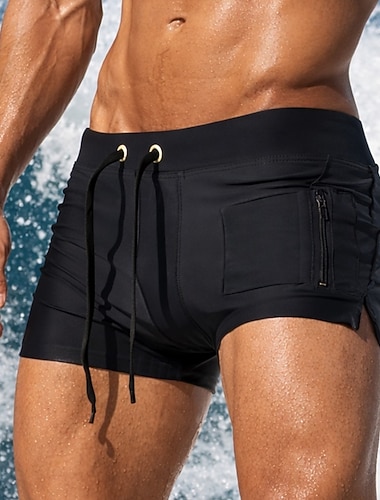  Herre Normal Badeshorts Snorer Boyleg Spandex Hurtigtørkende Stretch Pustende Ermeløs Bunner Surfing Vannsport Svømming Sommer