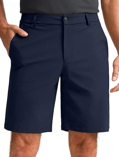  Homme Shorts Robe Short Entreprise Short décontracté Avec Poches Pur Uni Respirant Longueur Genou Occasionnel Extérieur Travail Vacances Mode Bleu Noir Non Elastique
