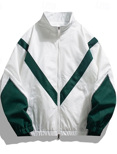  Męskie Kolorowy blok Solidne kolory Lato piłkarskie Globalne dopasowanie Běžecká bunda Kurtka Outdoorowa Kurtka sportowa Wiosna Jesień Zamek Kieszeń Kolorowy blok Długi rękaw Odporność na wiatr