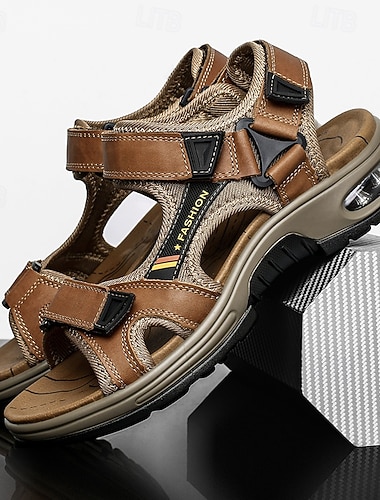  Sandales d'extérieur marron pour homme – chaussures d'été à bride ajustable, confortables et respirantes, idéales pour la randonnée, la plage et les voyages.