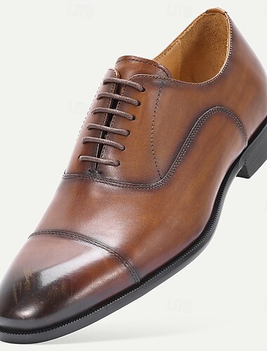  Chaussures habillées pour homme en cuir de qualité supérieure, bout rapporté – cuir de vachette véritable, design élégant et formel, confort optimal, parfaites pour le bureau, les mariages, les fêtes et les occasions spéciales.