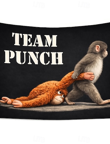  Tapisserie murale humoristique avec un adorable bébé singe, idéale pour décorer une chambre, un dortoir ou un salon. Un cadeau parfait pour vos amis !