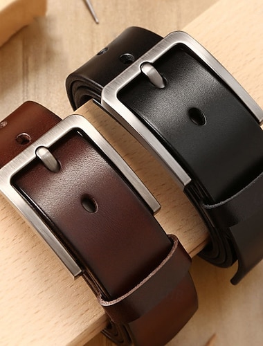  Herren Gürtel Automatische Schnalle Leder Chrom Streetwear Zeitgenössisch Klassisch Freizeit Einfarbig Schwarz Braun Täglich Geschäft Formell Taillengürtel