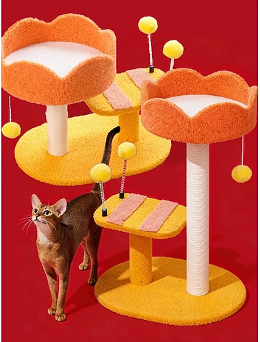  Bieformet klatrestativ for katter, dekorativt klorestativ for kattunger, solid klorestativ for kjæledyr