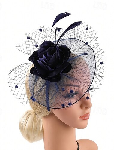  Fascinators Plume Filet Mariage Anniversaire ancien Mignon Avec Plume Fleur Casque Couvre-chef