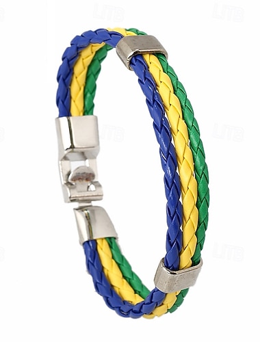  Catena spessa Corda Moda Moda Personalizzato Pelle Gioielli braccialetto Blu / Giallo / Rosso Per Quotidiano Regalo Ferie
