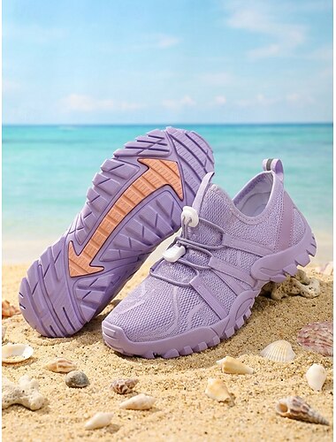  Damessportschoenen voor buiten, ademende gebreide wandelschoenen met antislipzool, geschikt voor trektochten, klimmen, strand, rivier en avonturen op het pad.